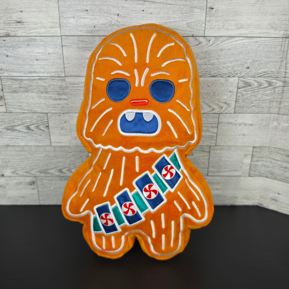 Disney Star Wars Chewbacca Gingerbread Man Plush Holiday Pillow Orange 12.5in